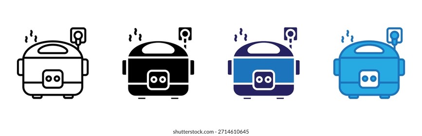 Icono de la olla de arroz Multi Style Ilustración vectorial