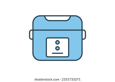 Rice cooker icon. icon related to electronic, household appliances. Flat line icon style design. Simple vector design editable