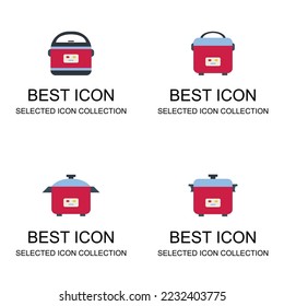 Rice cooker icon set collection for digital and printable use