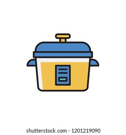 rice cooker icon vector. electric appliances filled outline style