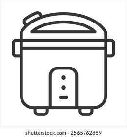 Rice Cooker Icon Vector Illustration Outline Style