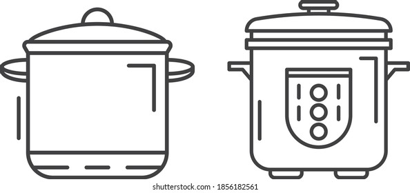 aislamiento vectorial de icono de cocina de arroz