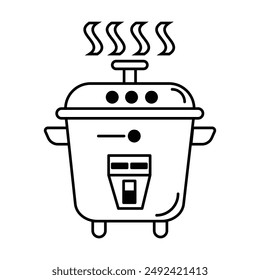 rice cooker icon vector on white background