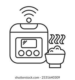 rice cooker icon vector on white background