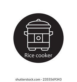 diseño del logotipo de la ilustración de la plantilla del vector de la olla de arroz