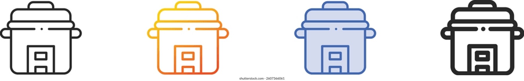 rice cooker icon.Thin Linear, Gradient, Blue Stroke and bold Style Design Isolated On White Background