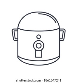 Reis-Herd-Symbol, lineare einzelne Illustration, dünne Linie, Webdesign-Zeichen, Umrisssymbol mit bearbeitbarem Strich auf weißem Hintergrund.
