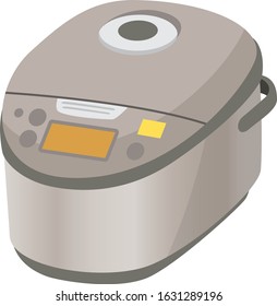 Rice cooker image illustration (gold color)