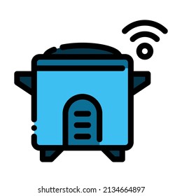 rice cooker kitchen internet of things iot smarthome icon