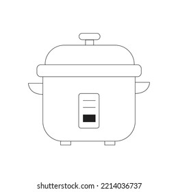 Rice cooker line art vector eps.