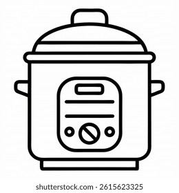 Rice cooker, line art vector, flat icon design, illustration vector