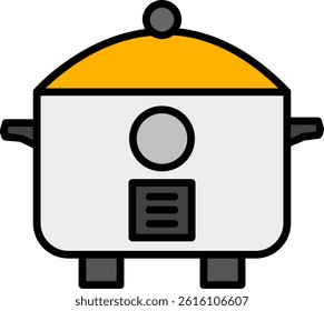 Rice Cooker Line Filled Vector Icon Design