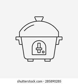 rice cooker line icon