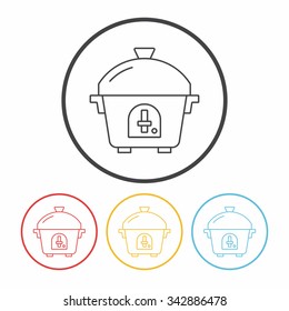 rice cooker line icon