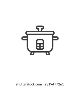 Rice cooker line icon. linear style sign for mobile concept and web design. Rice steamer outline vector icon. Symbol, logo illustration. Vector graphics