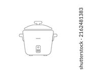 Rice cooker, lline art vector, flat icon design, illustration vector