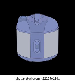 Rice cooker, magic jar, illustration vector, hand drawn art vector.
