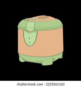 Rice cooker, magic jar, illustration vector, hand drawn art vector.
