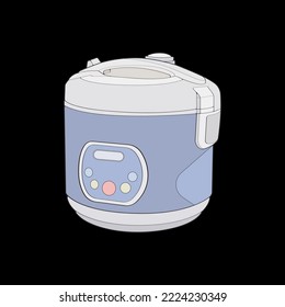 Rice cooker, magic jar, illustration vector, hand drawn art vector, outline art.
