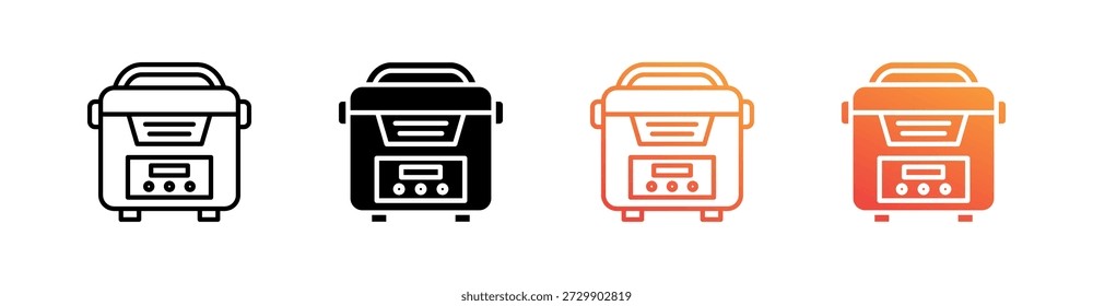 Reiskocher Multiple Style Icon Set Vektor