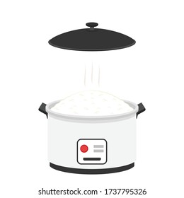 Rice cooker on white background. Rice cooker cartoon vector. symbol. 