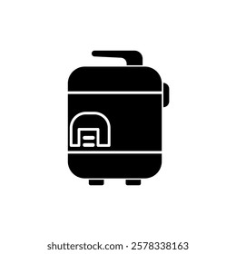 Rice cooker, simple flat style, logo sign symbol vector illustration pictogram, isolated on white for mobile app