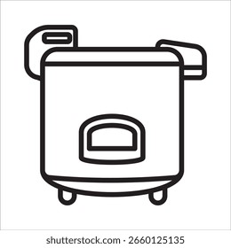 Rice cooker stock icon outline vector