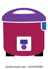 Rice Cooker Vector Design Stock Vector. Color Image Cartoon Rice Electric Cooker Vector Illustration Royalty Image.