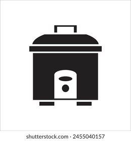 rice cooker vector icon line template