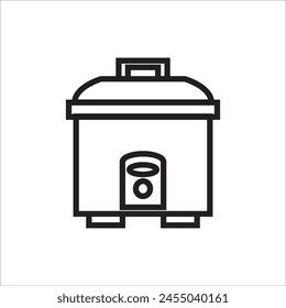 rice cooker vector icon line template