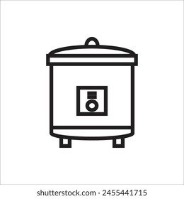 rice cooker vector icon line template
