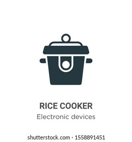 Rice cooker vector icon on white background. Flat vector rice cooker icon symbol sign from modern electronic devices collection for mobile concept and web apps design.