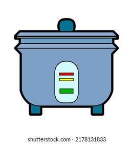 rice cooker vector illustration,isolated on white background,top view