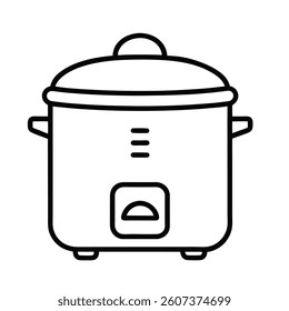 Rice Cooker vector line art on white baclground