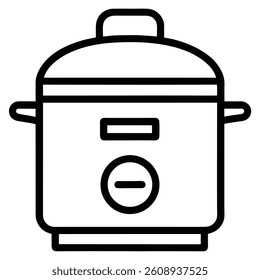 Rice Cooker Vector Line Design.