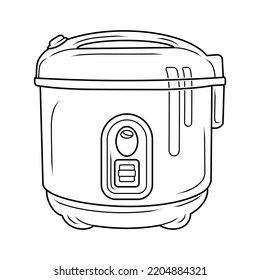 Rice Cooker Vector Line Drawing Stock Vector (Royalty Free) 2204884321