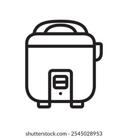 Rice cooker vector line icon design in trendy style