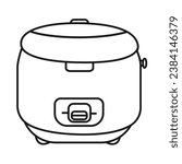 Rice Cooker Vector outline design. Simple illustration design.