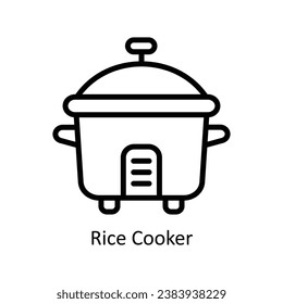 Rice Cooker vector  outline Design illustration. Symbol on White background EPS 10 File