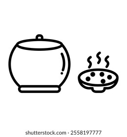 Rice Cooker Vector outline design. Simple illustration design.