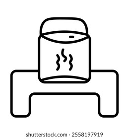 Rice Cooker Vector outline design. Simple illustration design.