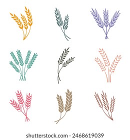 Rice corn wheat oat agriculture plant victual vector illustration symbol tatoo icon design