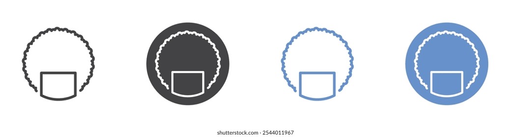 Rice cracker icon Flat set in black and white color