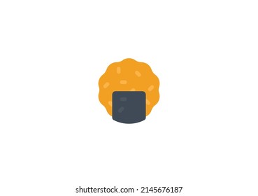 Rice cracker Vector Isolated Emoticon. Rice cracker Icon