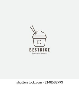 rice cup logo design vector graphic icon symbol illustration