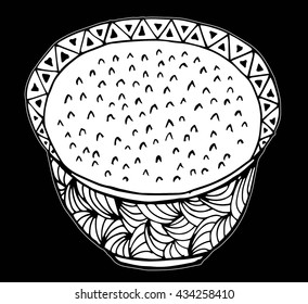 Rice cute doodle illustration design, hand drawing