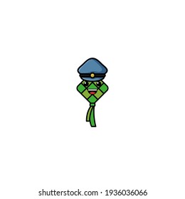 Diseño de la Ilustración del Vector de Caricatura de Diamantes de Arroz. Recomendado Para La Mascota Ramadán. Con Contorno, Estilo Cuto Y Simple.