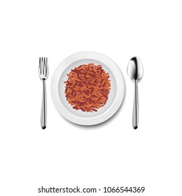 Rice dish vector illustration