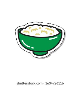 rice doodle icon, vector illustration