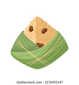 rice dumpling cartoon. zongzi festival, sticky boat, dragon food rice dumpling vector illustration